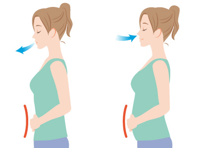 腹式呼吸で自律神経を整える女性